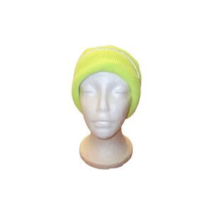 Occunomix Mens Neon Yellow W/ Reflective Stitching Fleece Lined Bobble Hat
